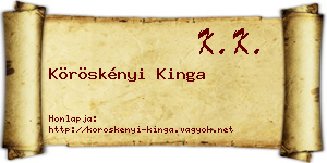 Köröskényi Kinga névjegykártya