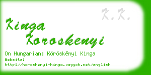 kinga koroskenyi business card